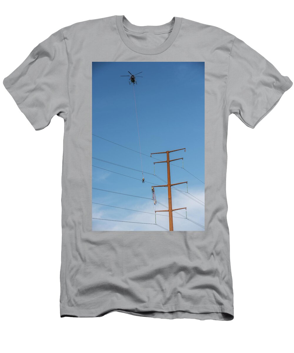 Line Man Commuting to Work Paul Freidlund T-Shirt