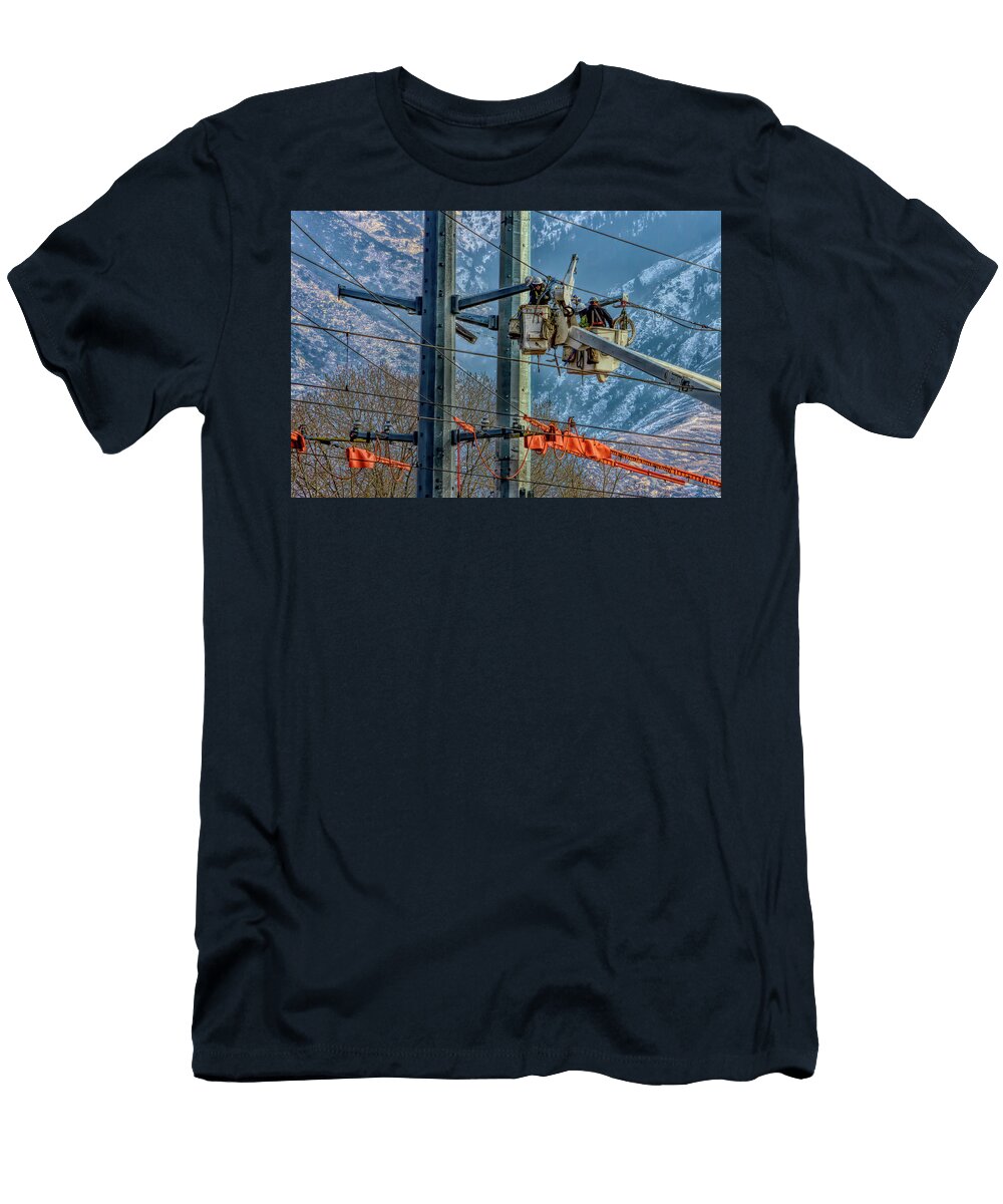 Lineman At Work Hdr Nick Gray T-Shirt