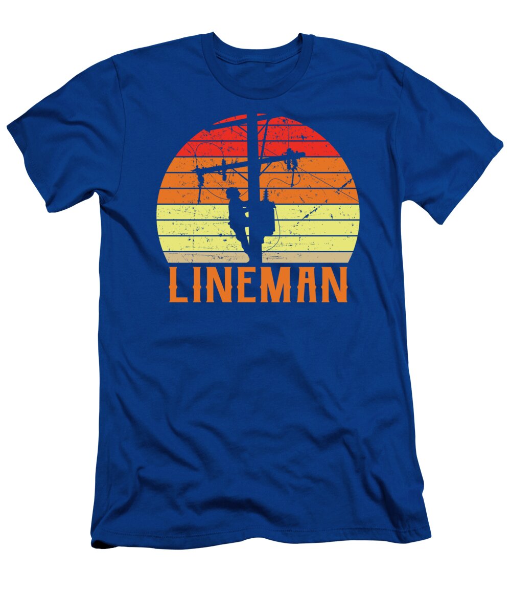Lineman Funny Electrician Electrical Engineer Silhouette Thecoolswag T-Shirt
