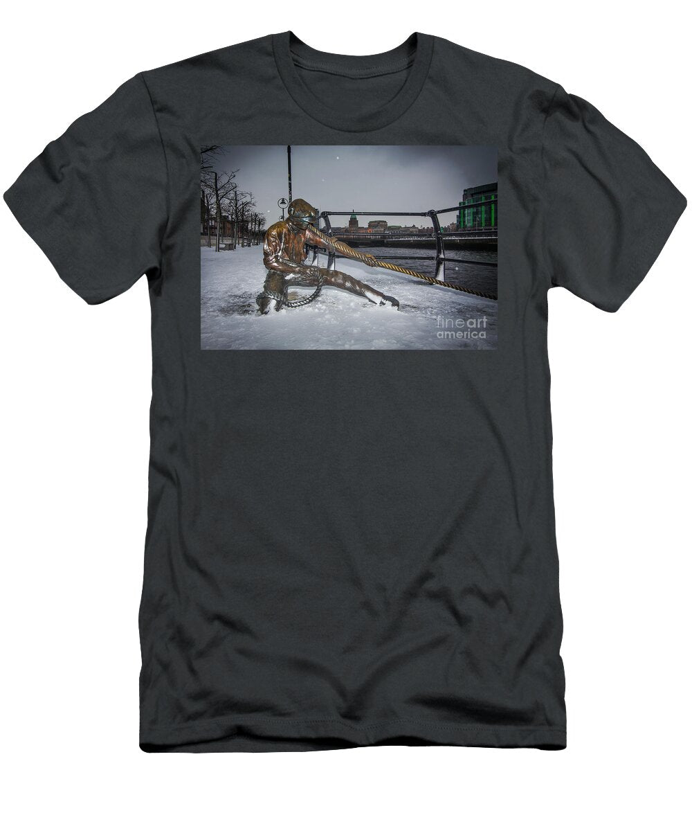 Lineman Pulling Rope Statue Dublin Ireland Alex Art and Photo T-Shirt