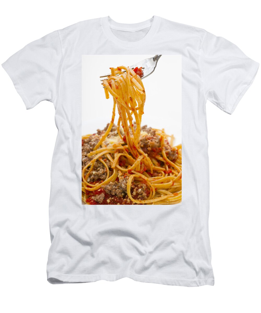 Linguini Pasta on Fork Donald Erickson T-Shirt