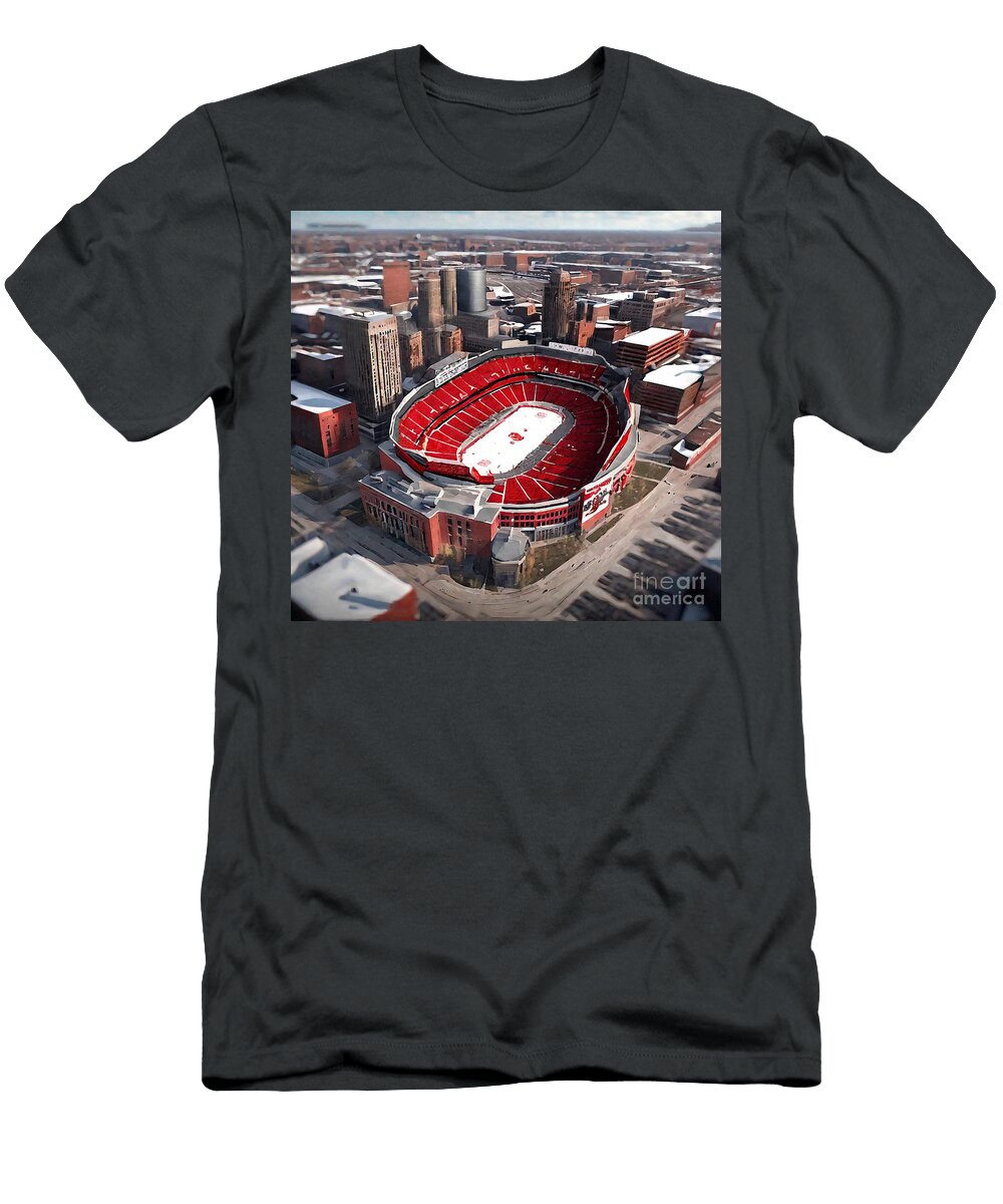 Little Caesars Arena Detroit Detroit Red Wings Arena NHL Detroit Cityscape Eldre Delvie T-Shirt