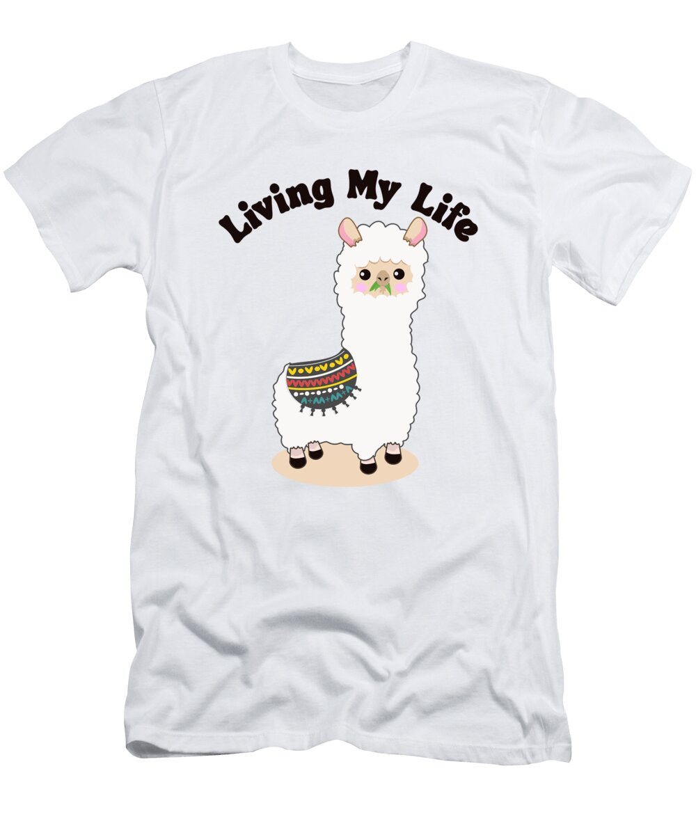 Living My Life Guanaco Llama Vicuna Breeder Alpaca Graphics Lab T-Shirt