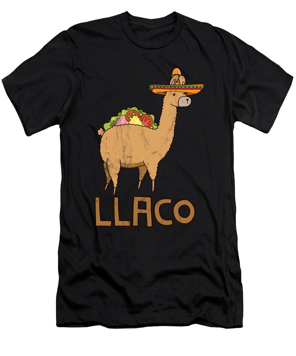 Llaco Llama Taco Sombrero Funny Cinco De Mayo Noirty Designs T-Shirt