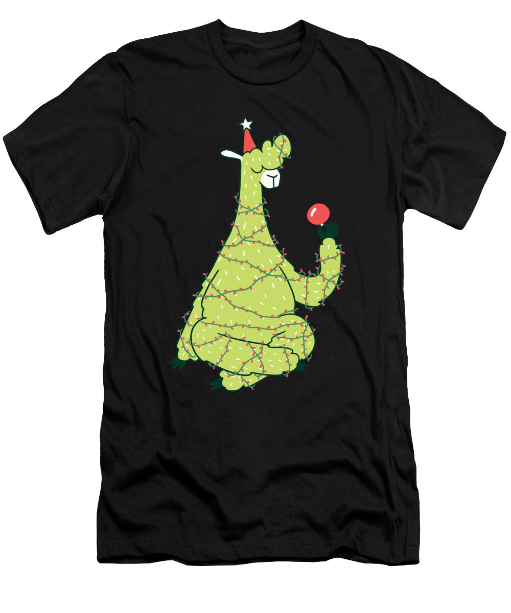 Llama Alpaca Christmas Lights Animal Lover Gift Haselshirt T-Shirt