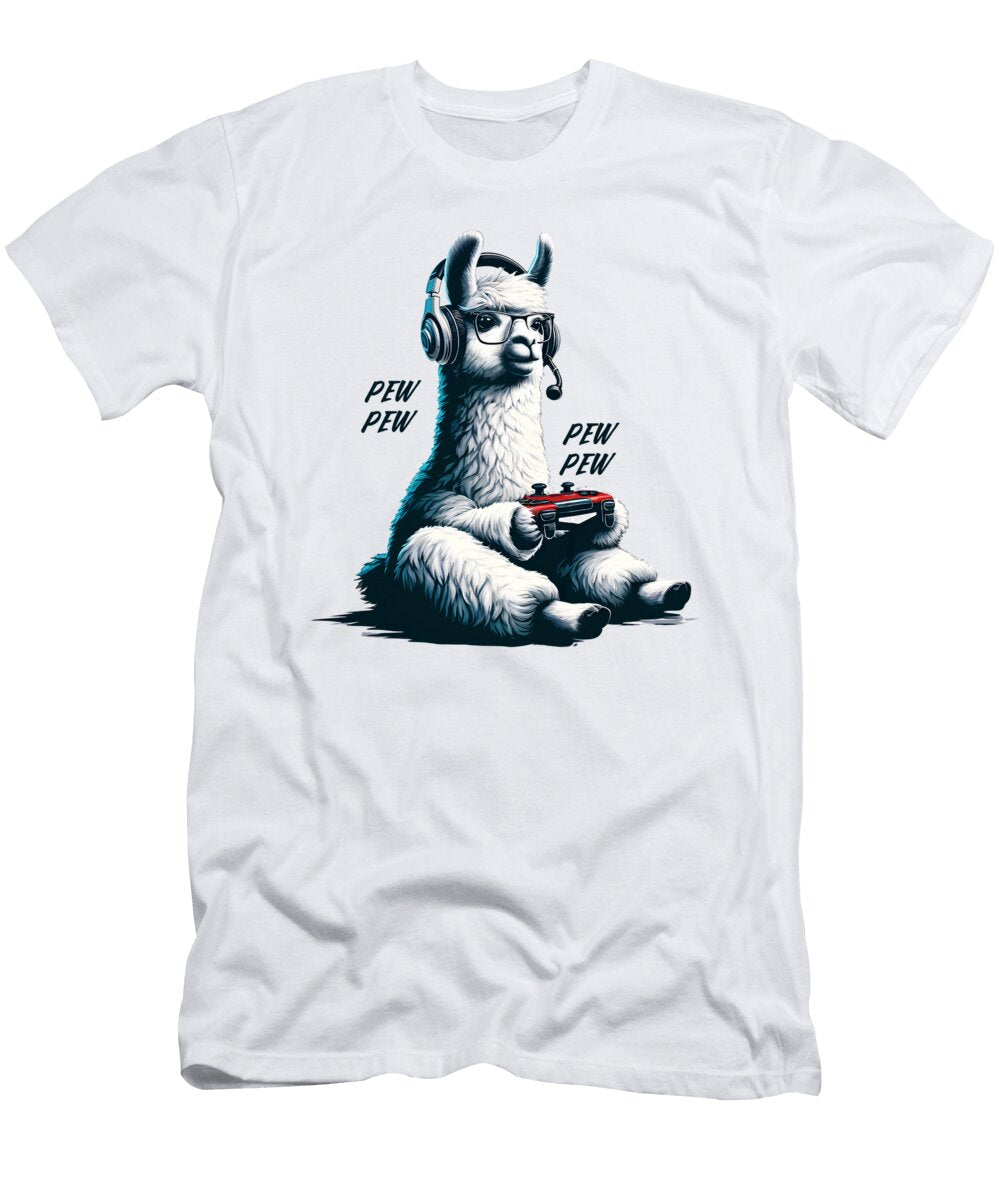 Llama Alpaca Video Game Gaming Nerd Job T-Shirt