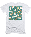 Llama Alpaca with Sweater Plaid Book Coffee Scarf Seamless Hand Drawn Pattern Julien T-Shirt