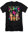 Llama Birthday 4th Birthday Party Alpaca Girl Colorfulsnow T-Shirt