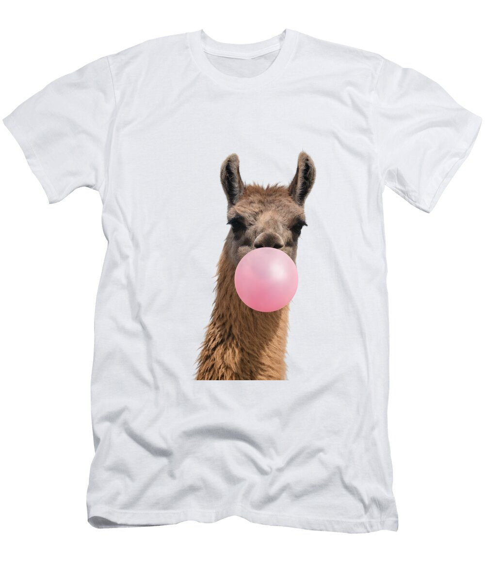 Llama Blowing a Bubble Mounir Khalfouf T-Shirt