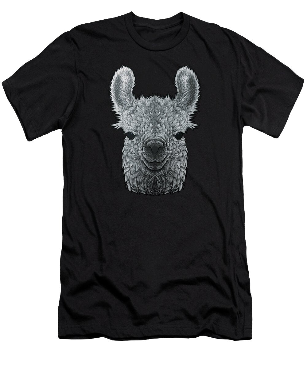 Llama Face Big Animal Alpaca Camelid Kids Boys Girls Aris Anggara T-Shirt