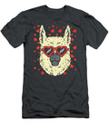 Llama Face Heart Glasses Valentines Day Alpaca Animal Danaha Atlas T-Shirt