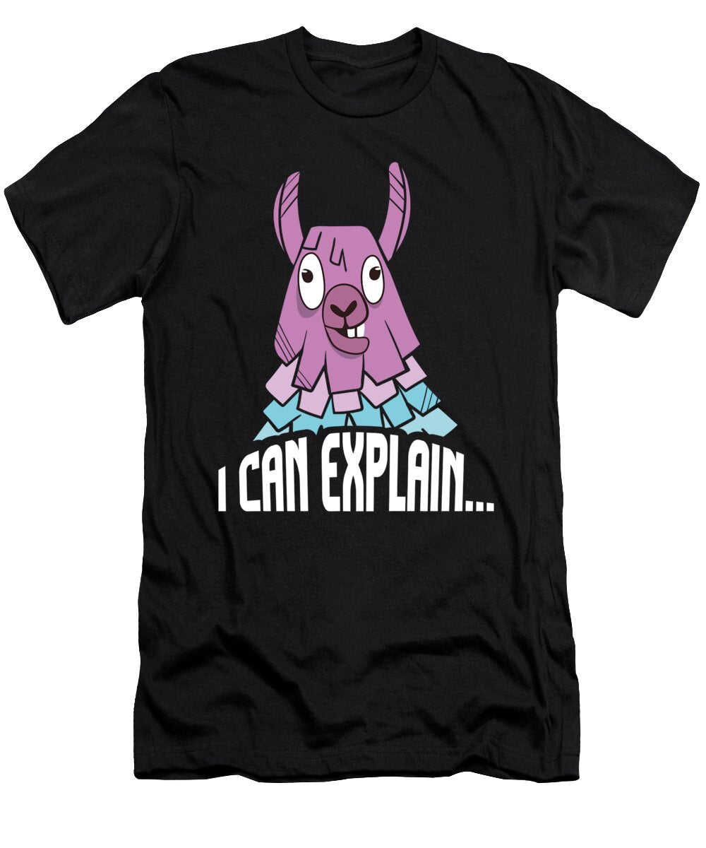 Llama I Can Explain Funny Animal Lover Gamer Video Maximus Designs T-Shirt