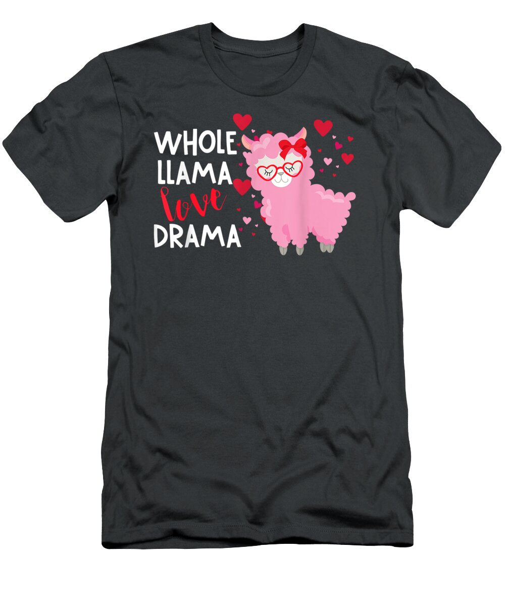 Llama Llama Alpaca Love Valentines Day Hearts Glasses Vinceh Alaia T-Shirt
