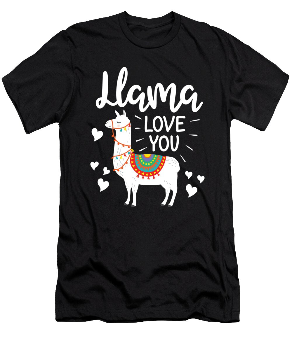 Llama Love You Gifts for Him Her Alpaca Valentine Haselshirt T-Shirt