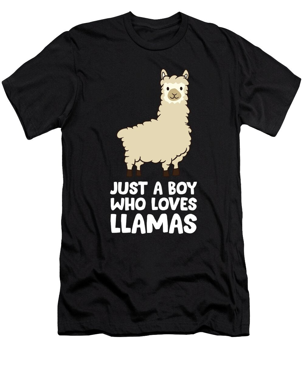 Llama Lover Gift Just a Boy Who Loves Llamas Eq Designs T-Shirt