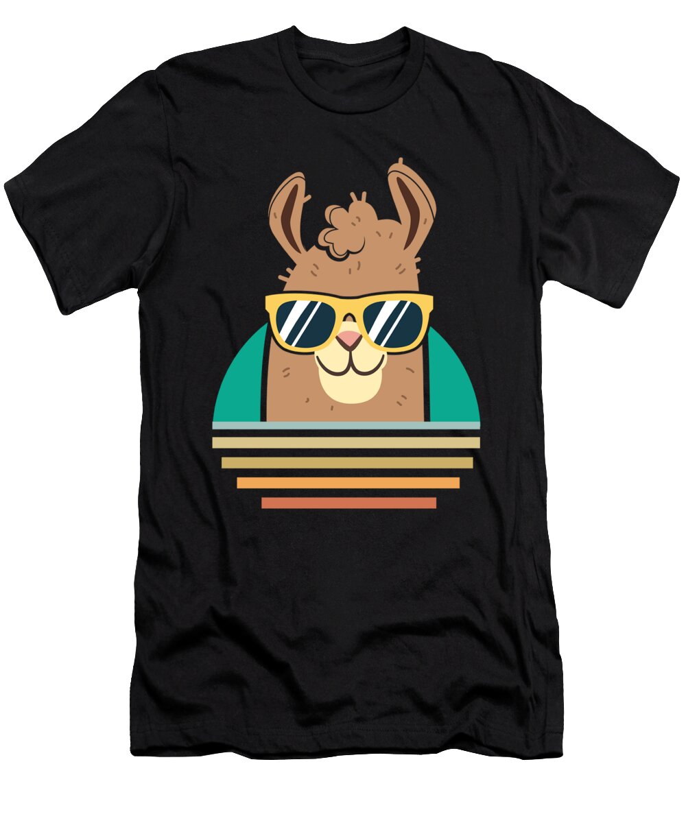 Llama Lover I Retro Smiling Llama I Alpaca I Llama Maximus Designs T-Shirt
