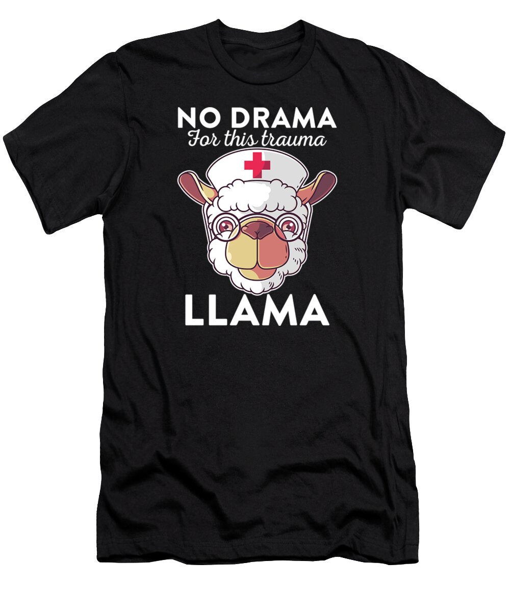 Llama Nurse No Drama for This Trauma Llama Alpaca Gift Women Aris Anggara T-Shirt