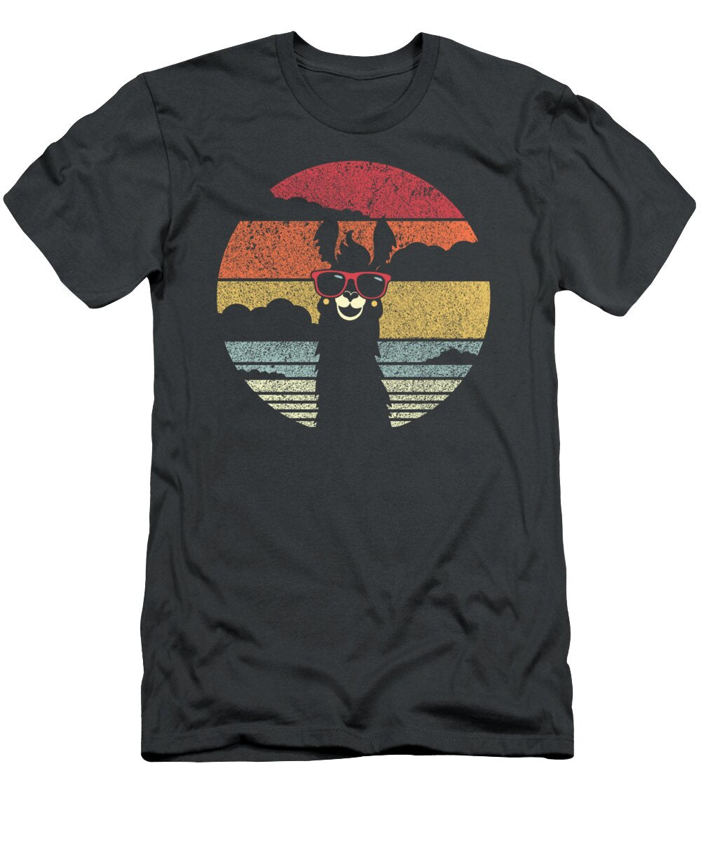 Llama Retro Alpaca Rumig Kady T-Shirt