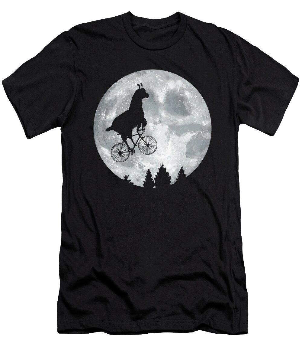Llama Riding Moon Bike Halloween Lunar Cycling Wowshirt T-Shirt