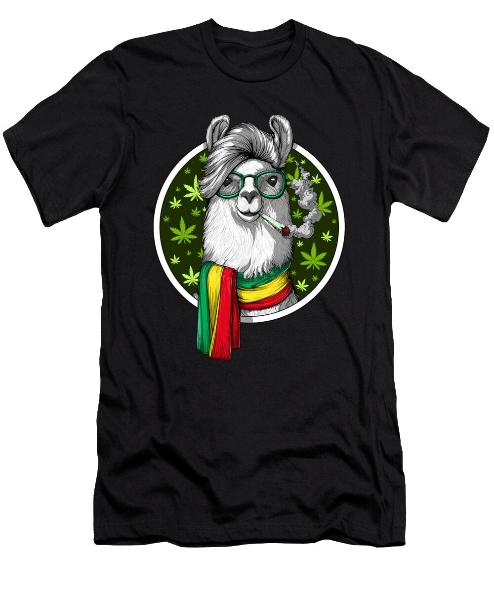 Llama Smoking Weed Nikolay Todorov T-Shirt
