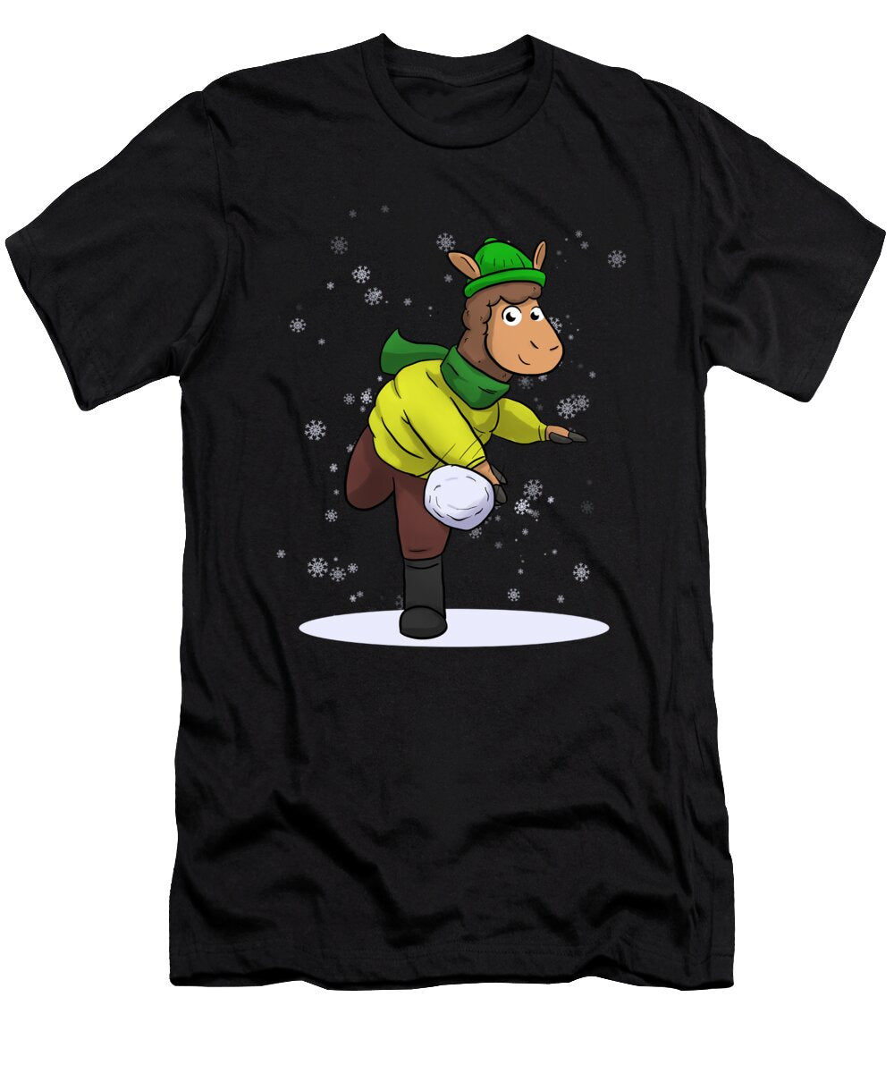 Llama Snow Steven Zimmer T-Shirt