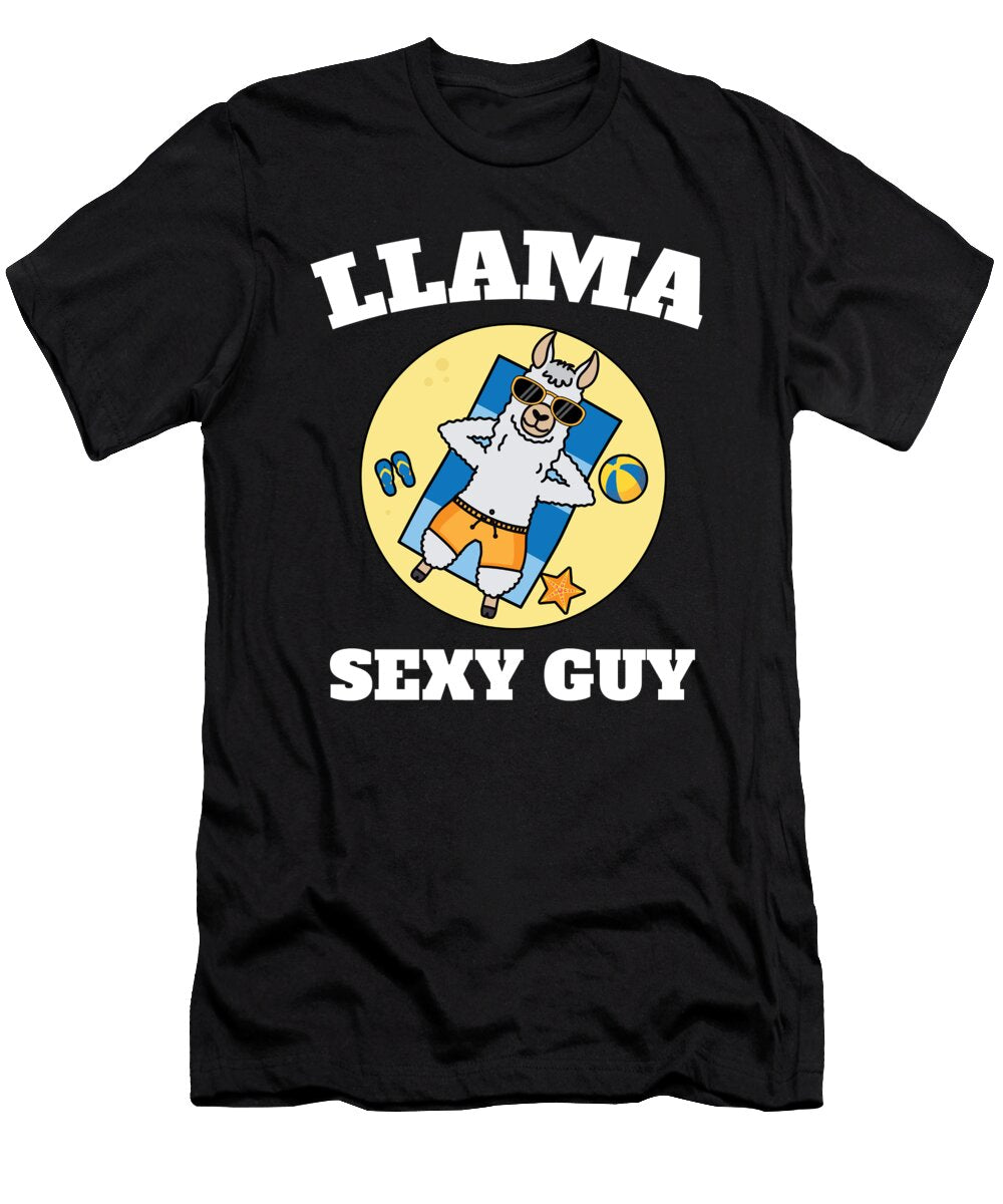 Llama Spiritual Man Cute and Funny Llama Gift Animal Humor Martin Hicks T-Shirt