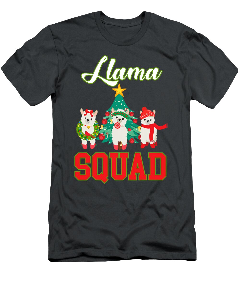 Llama Squad Merry Christmas Alpaca Landon Nostaln T-Shirt