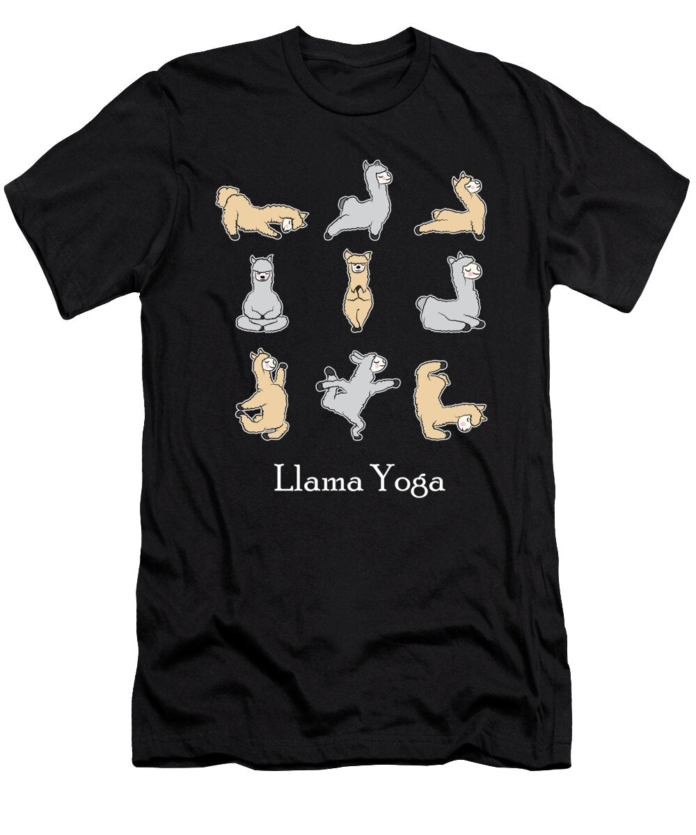 Llama Yoga for Women Men Namaste Om Alpaca Dark Nikita Goel T-Shirt