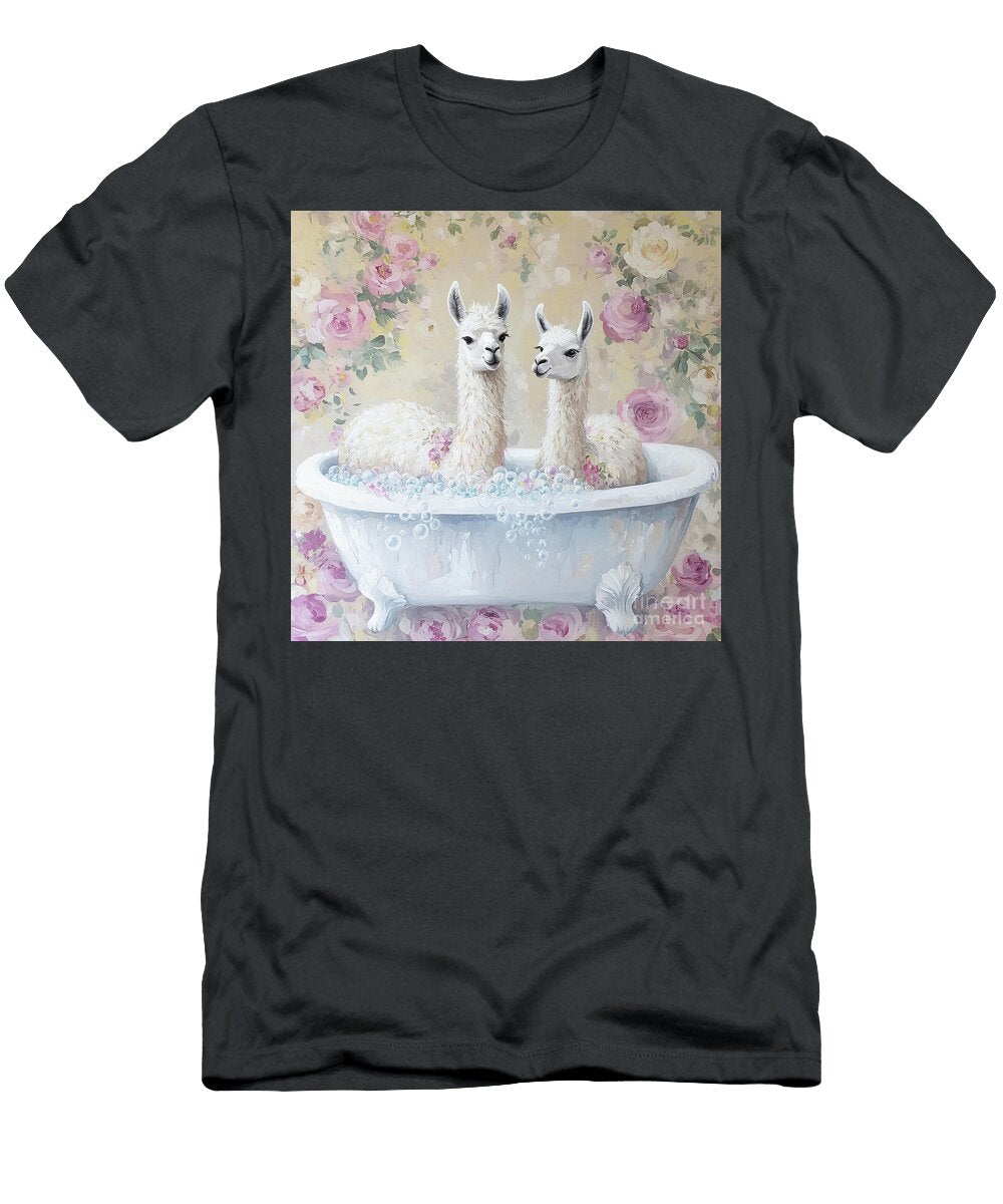 Llamas in the Bubble Bath Tina Lecour T-Shirt