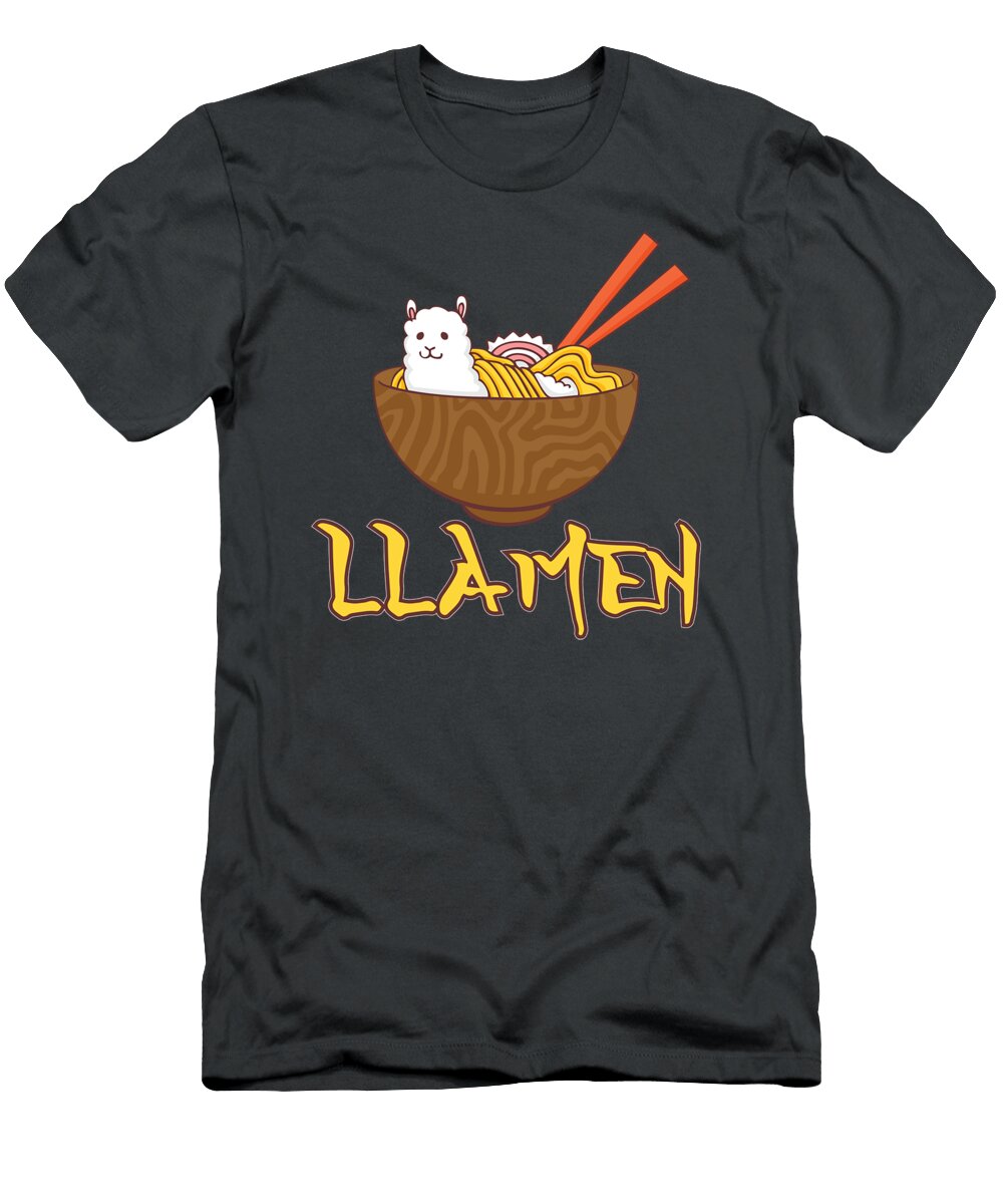 Llamen Japanese Ramen Noodles Alpaca Kawaii Llama Kararn Zoi T-Shirt