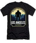 Los Angeles California Bigfoot Sasquatch Coastal Charms and Urban Delights Dnt Prints T-Shirt