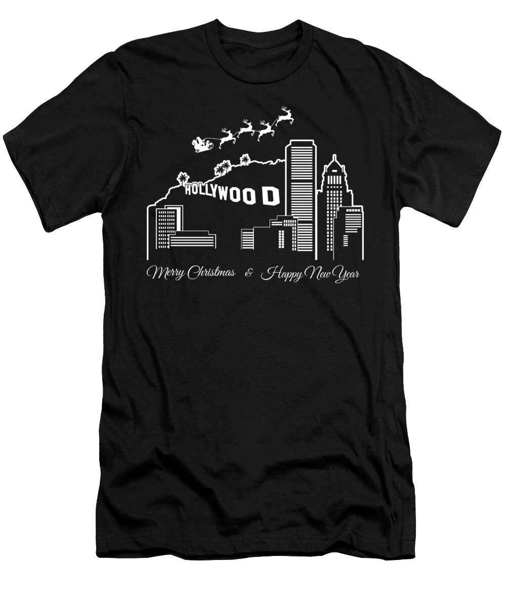 Los Angeles California Merry Christmas Happy New Year Sun Surf and City Vibes Dnt Prints T-Shirt