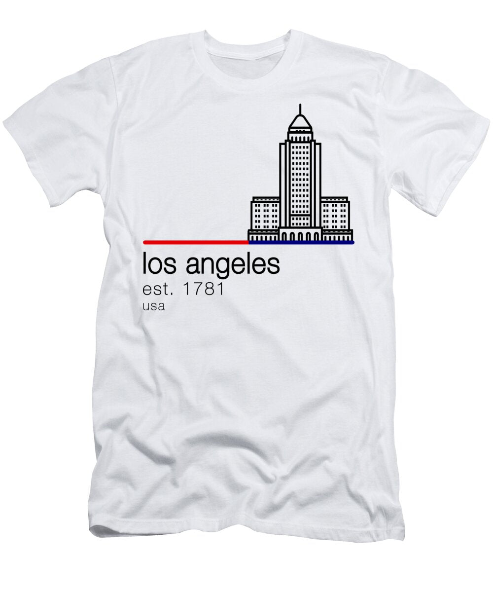 Los Angeles City Hall Celebrity Culture and Beach Vibes Dnt Prints T-Shirt