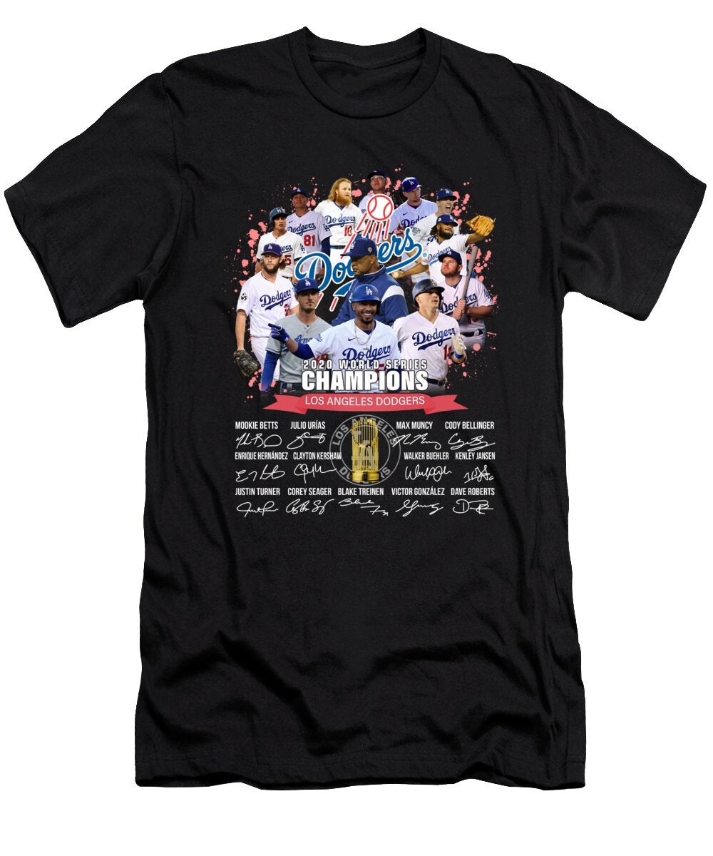 Los Angeles Dodgers 2020 World Series Champions Players Signatures Th T-Shirt