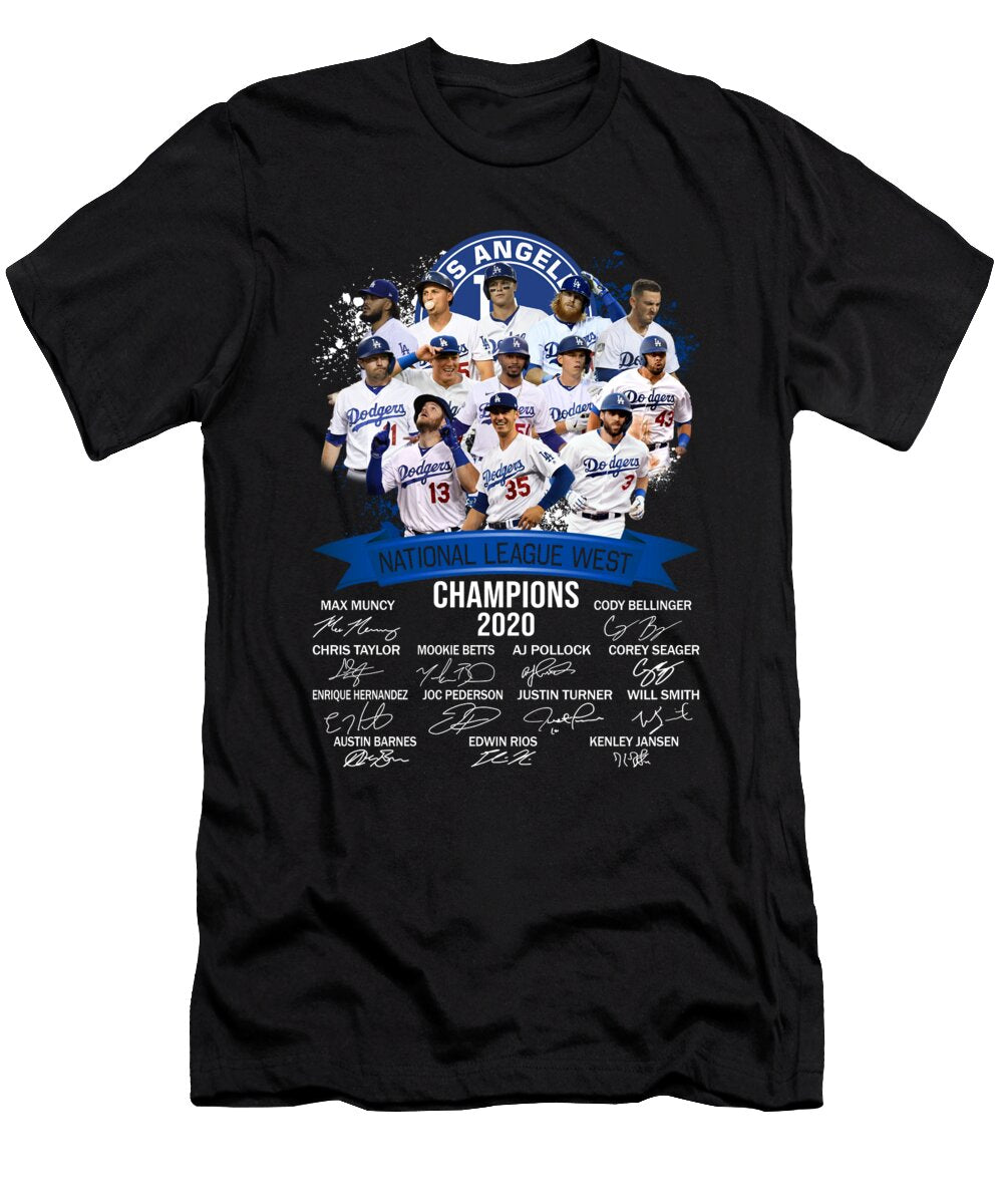 Los Angeles Dodgers National League West Champions 2020 Signatures Th T-Shirt