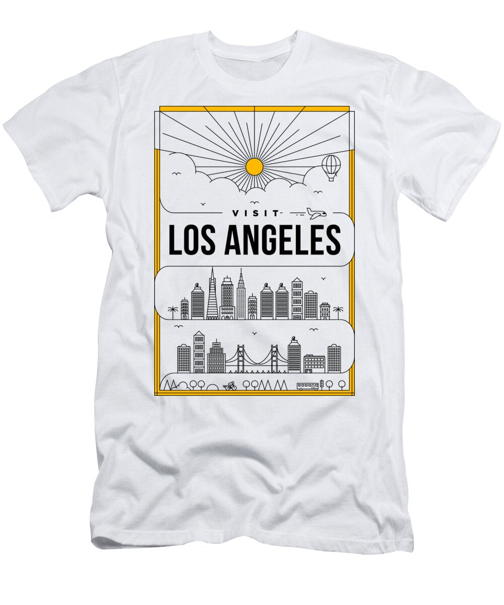 Los Angeles Minimal Lineal Poster Culinary Delights in the City of Angels Dnt Prints T-Shirt