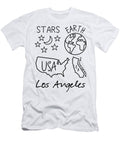 Los Angeles Stars Earth USA California Black Text and Design Iconic Landmarks and Hidden Gems Dnt Prints T-Shirt