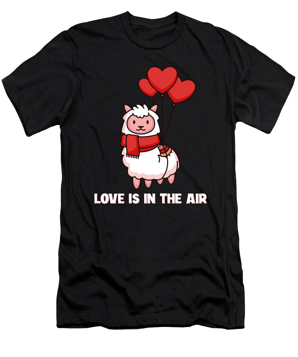 Love Is in the Air Llama Vicuna Guanaco Breeder Alpaca Marco Rothe T-Shirt