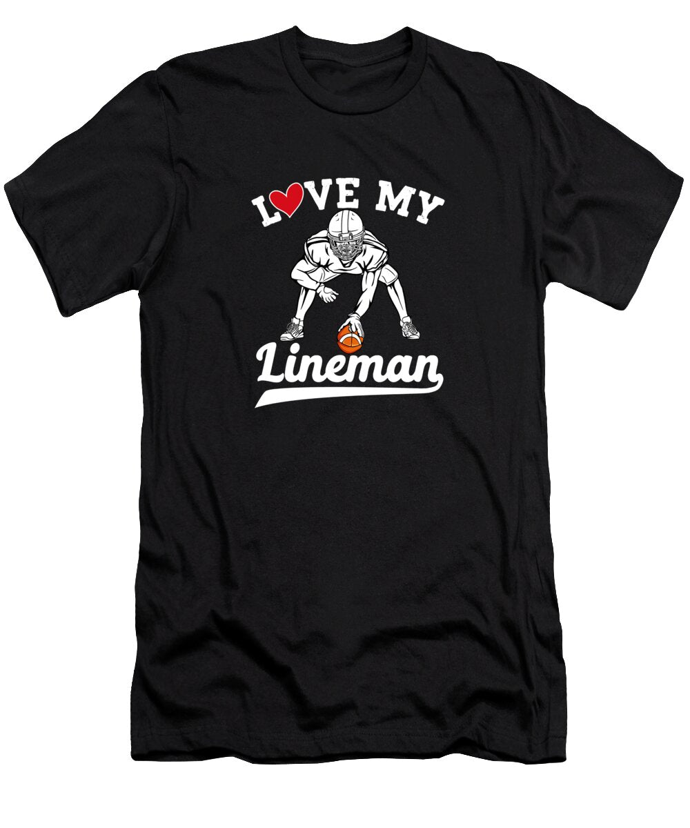 Love My Lineman Offensive Lineman Retro Scott Palmer T-Shirt