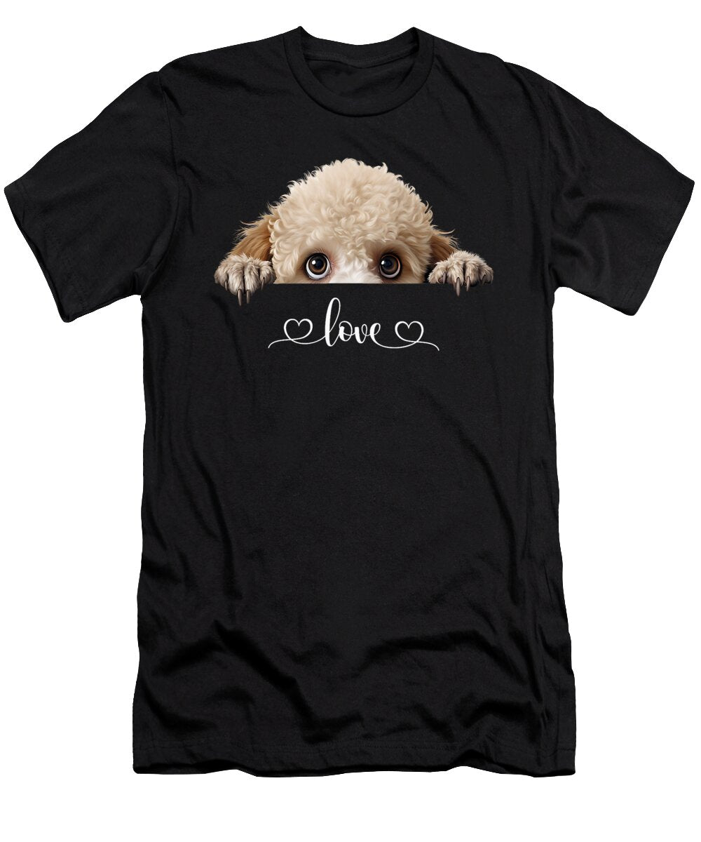 Love Poodle Puppy Dog Natalie Lidford T-Shirt