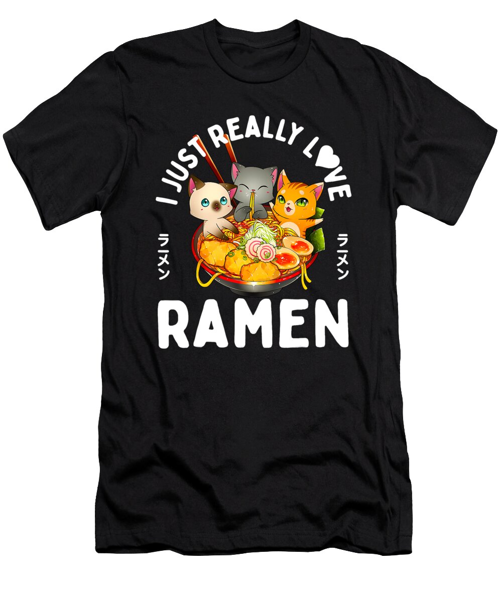 Love Ramen Japanese Noodles Kawaii Neko Anime Cat Gifts Dhbubble T-Shirt