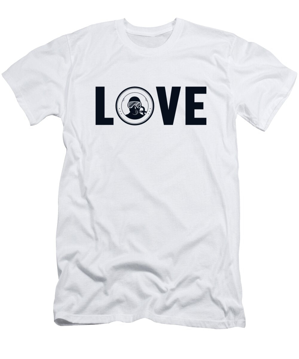 Love Sport Diving Underwater Technical Scuba Diver Graphics Lab T-Shirt