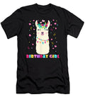 Lucky Birthday Girl Cute Llama Alpaca Kids Llamazingretro Wave Ezone Prints T-Shirt