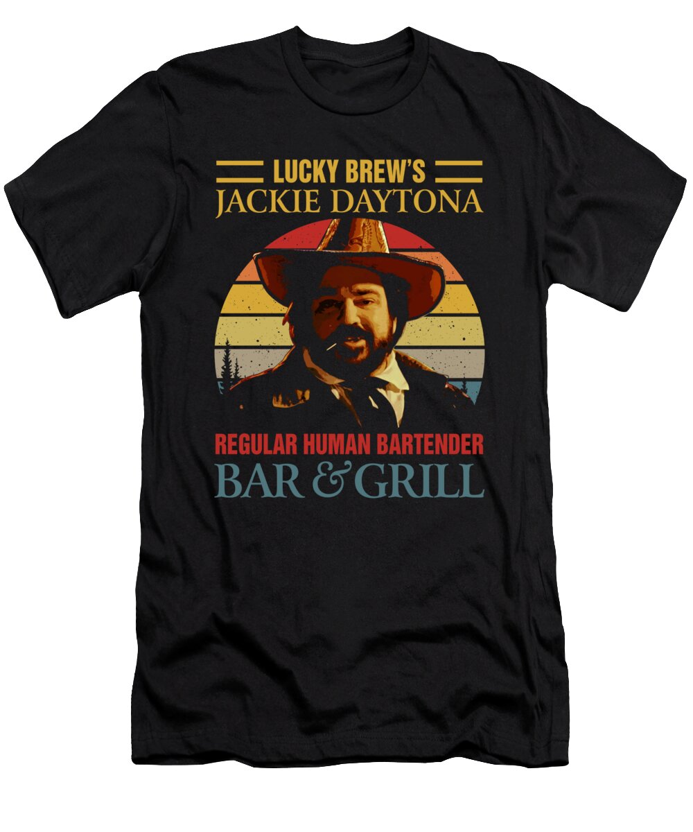 Lucky Brews Jackie Daytona Regular Human Bartender Bar and Grill Vintage Roya Steward T-Shirt