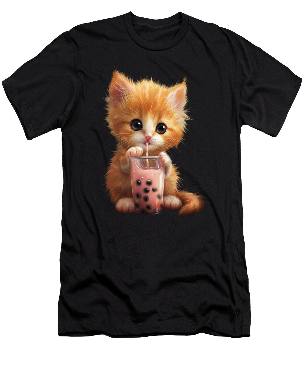 Lucky Cat Bubble Tea Fotos Douxie Grimo Art T-Shirt