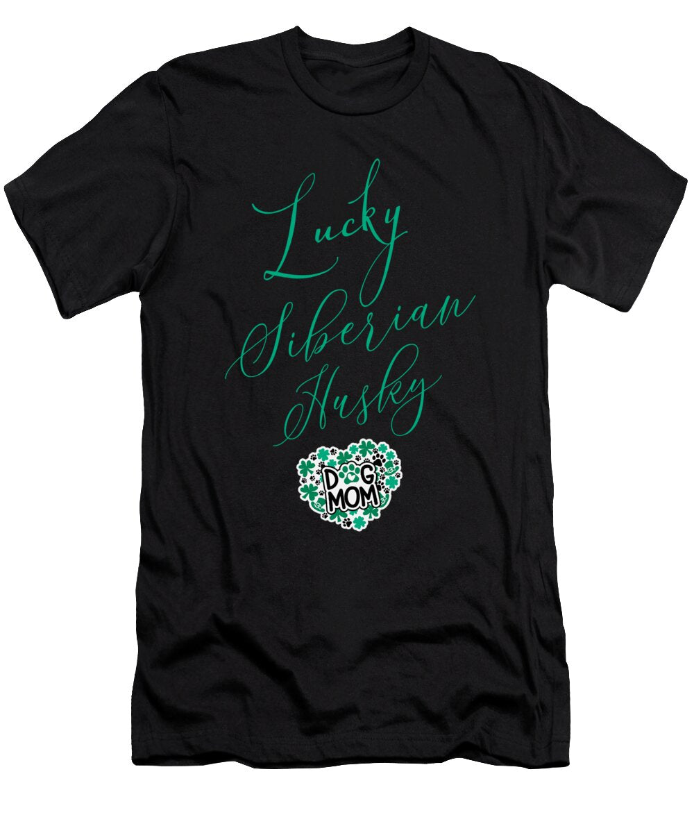 Lucky Siberian Husky Dog Mom Gifts for Women Licensed Art T-Shirt