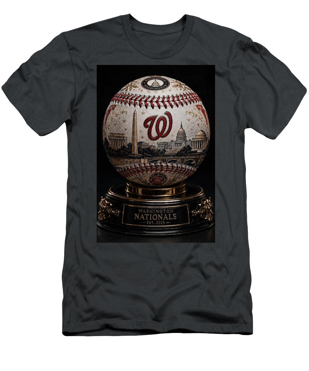 Luxe Washington Nationals Baseball with Monument Skyline Max Freeman T-Shirt