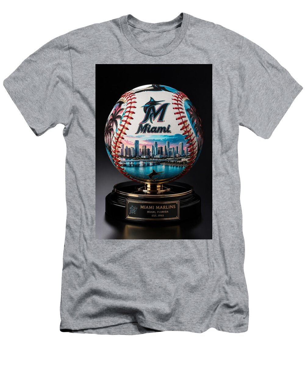 Luxury Miami Marlins Baseball with Tropical Skyline Brilliance Max Freeman T-Shirt