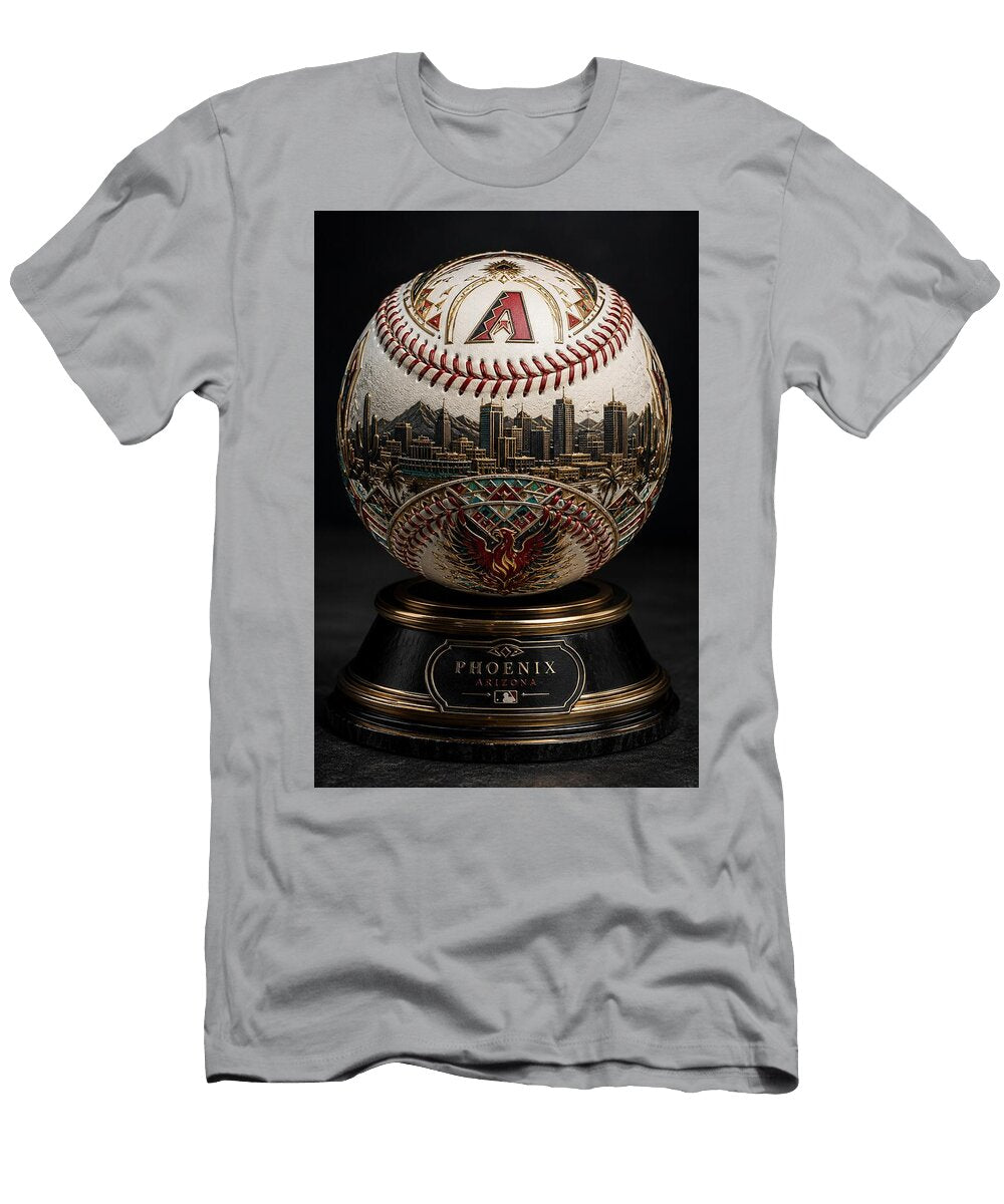 Luxury Phoenix Diamondbacks Baseball with Desert Skyline Detail Max Freeman T-Shirt