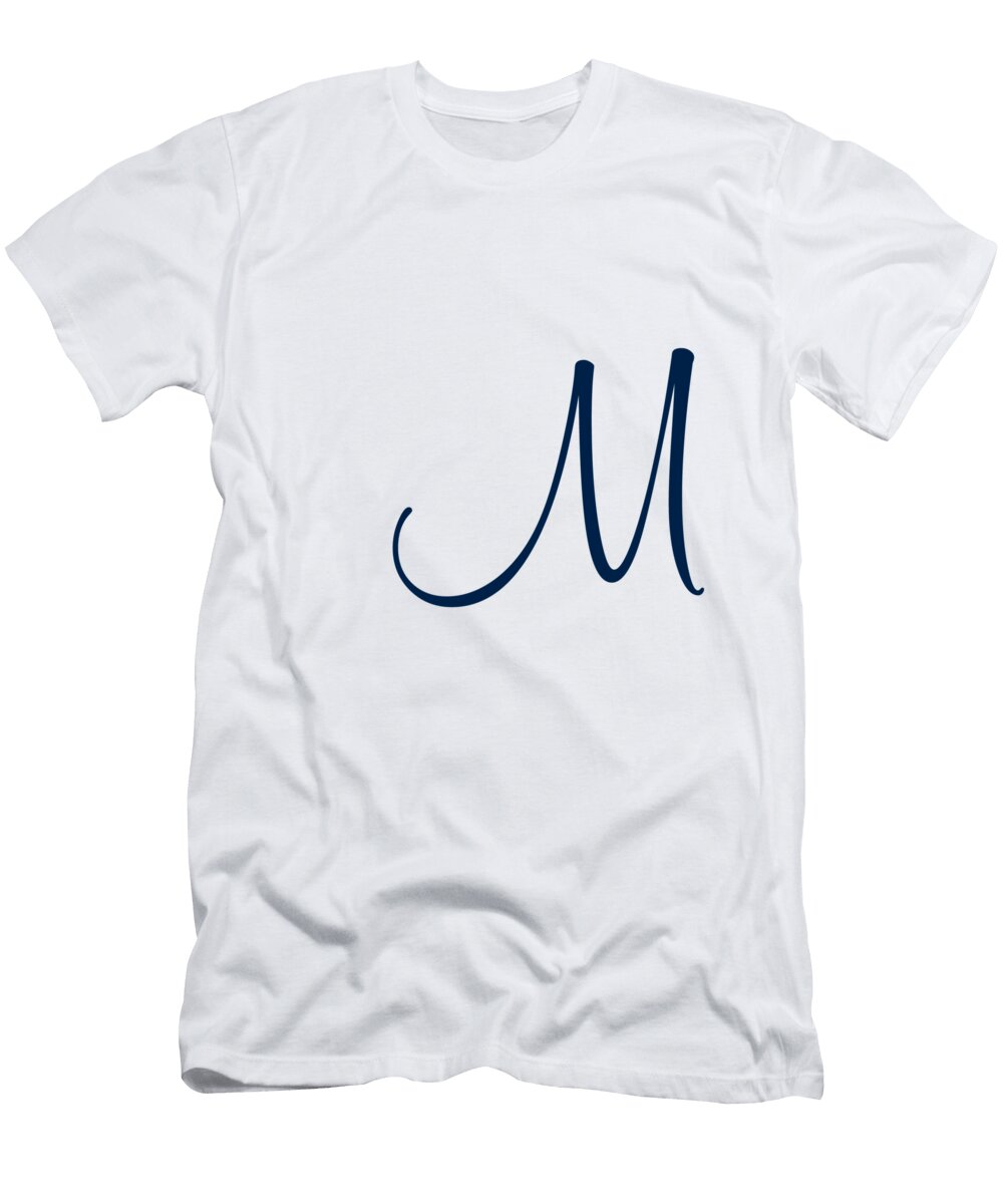 M in Oxford Blue Simple Script Custom Home Fashions T-Shirt